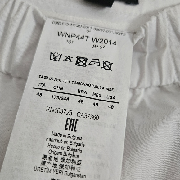 Emporio Armani Crisp White Straight Leg Trousers - Picture 5 of 7